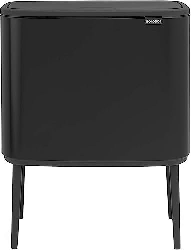 Brabantia 315824 Bo Touch Bin, 36 L Abfalleimer, Edelstahl, Schwarz, 54 x 31.5 x 68 cm