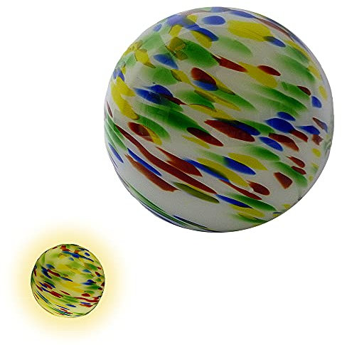 LED-Glas-Tisch-Kugel-Leuchte-Lampe JUPITER, mungeblasenes Vollglas, D: 20 cm, inklusiv LED-Leuchtmittel E14 1x 3W, Boden-Stimmungs-Dekorations-Fenster-Fernseher-Leuchte-Lampe