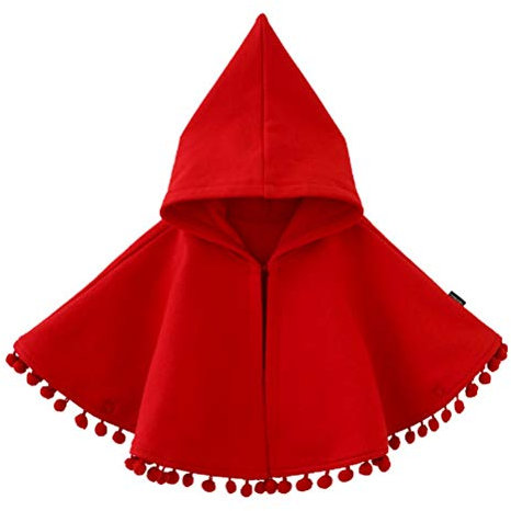 Odziezet Bébé Filles Veste à Capuchon Manteau à Capuchon en Laine Coupe-Vent Hiver Cape 3 Mois-4 Ans