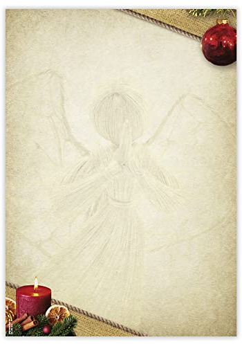 Briefpapier Engel, 50 Blatt, 90g/m², DIN A4, WB642, Weihnachten, Motivpapier, Weihnachtsgrüße, Geschäftspost