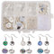 SUNNYCLUE 1 Box 150Stück 12mm DIY 30Paare Cabochon Anhänger Ohrstecker Machen Kit für die Schmuckherstellung Ohrring Lünette Einstellungen mit Klarglas Cabochons Ohrhaken Ohrhänger Ohrstecker Silber