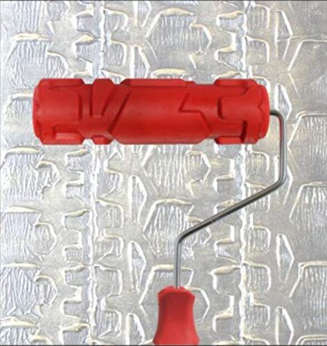 Canjoyn 7 DIY Patterned Paint Roller Decorative Rubber Roller with Plastic Handle (Model T4)