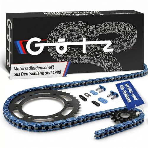 Kettensatz X-Ring Ersatzteil für/kompatibel mit Raptor YFM 700R Tuning doppelt verstärkt blau