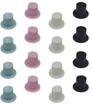 EXCEART 80pcs Mini Top Hats - Plastic Magician Colorful DIY Miniature Hats for Craft Art Creating Kids Party Favor