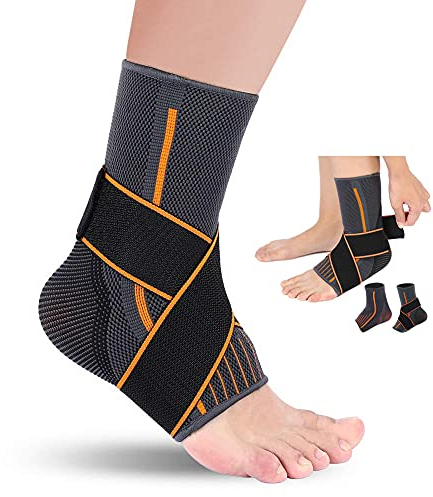 Férula de tobillo deportivo, soporte para tobillo de esguince para pie derecho e izquierdo, adjustbale transpirable Neopreno Orthese Tendinitis Tobillo, Daños Ligamentarios, Talla única para hombres y