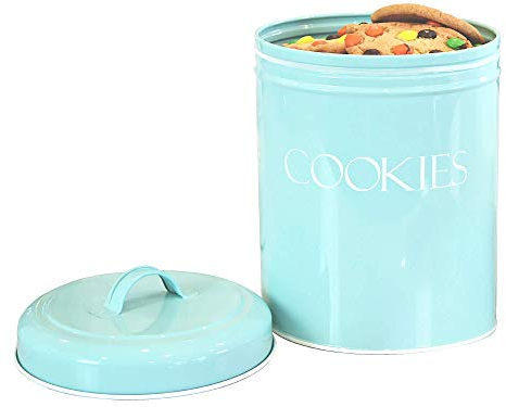 OUTSHINE Cookie Jars for Kitchen Counter | Farmhouse Mint Cookie Jar with Airtight Lids | Vintage Metal Cookie Container | Sweet Cookie Jar for Countertop