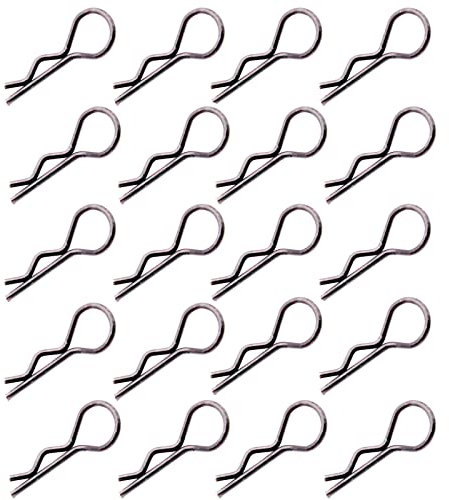marfitec 20 Stück Karosserieklammern 1:10 R Splinte 23 mm - Silber