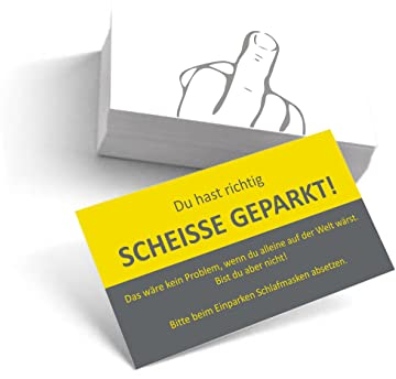 EppoBrand 30x Scheisse Geparkt Falsch Parken Notiz Beleidigend Karten für die Windschutzscheibe