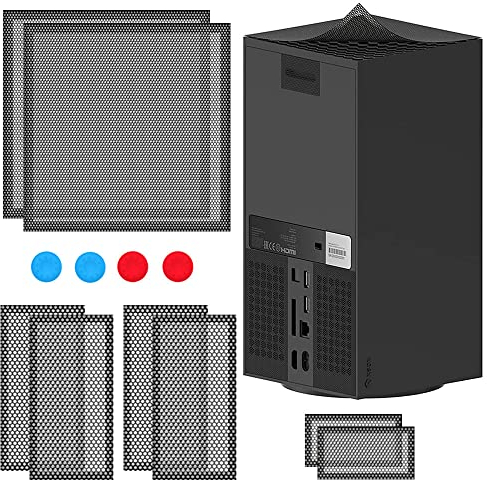 Shunwige Filtro antipolvere per Xbox Series X, Coperchio bauletto/sfiato antipolvere per console Xbox Series X (2 set) Plus: con 4 cappucci per impugnatura