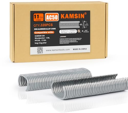 KAMSIN C50 Clipper Clips Zink-Aluminium-Legierung C-Ring-Klammern für Tierkäfige, Zäune