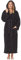 Arus Accappatoio da donna con cappuccio, lunghezza al polpaccio, 100% cotone spugna, Taglia donna: M, Taglia unisex: S-M, Nero