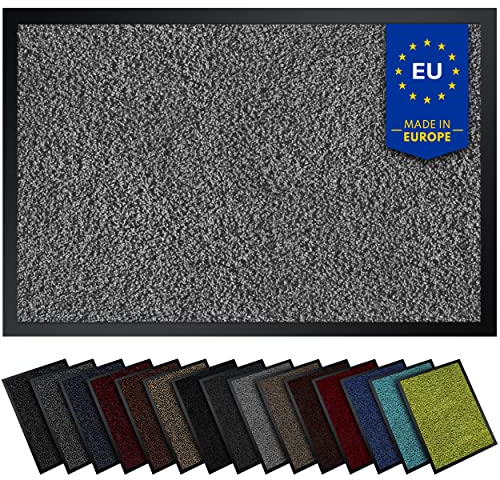 Gentle North Hochwertige Fußmatte hellgrau 90x150 groß für Innen & Außen - Schmutzfangmatte rutschfest, waschbar & wetterfest - Fussmatte für Eingangsbereich & Aussenbereich - Läufer Flur dünn