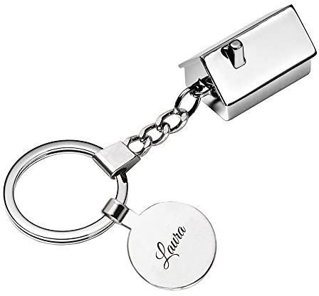 Amikado - Porte-clés Petite Maison (Argenté) Porte Clef personnalisable - Idée Cadeau Personnalisé - Cadeau Pendaison de Crémaillère