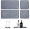 4 Pcs Water Absorbent Diatomite Tray, Fast Drying Stone Sink Tray, Diatomaceous Earth Kitchen Soap Dish,Hand Soap Holder, Water Absorbing Stone for Plants, toiletries in The Modern Home (Dark Grey)