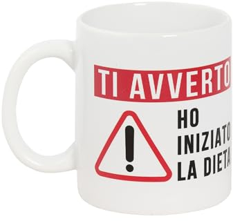 Franco Cosimo Panini O.P.S. - Tazza In Cercamica Personalizzata, Con Frasi Divertenti e Dal Design Accattivante, Adatta Per Forno, Microonde, Lavastoviglie, Capacità 350ml, Formato cm 10hx8x8 - Dieta