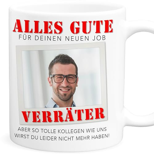 Abschiedsgeschenk Kollegen personalisierte Tasse Verräter Geschenk zum Abschied Kollegin Abschiedsgeschenk mit Foto Jobwechsel Kaffeetasse aus Keramik