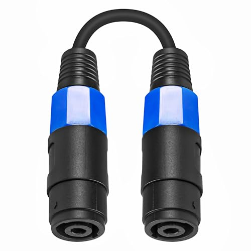 CERRXIAN 7,8 Zoll 0,2 m Speakon-Stecker auf Buchse, Lautsprecherkabel, 2-poliger Speakon-Koppler, Audiokabel für Lautsprecher, Verstärker