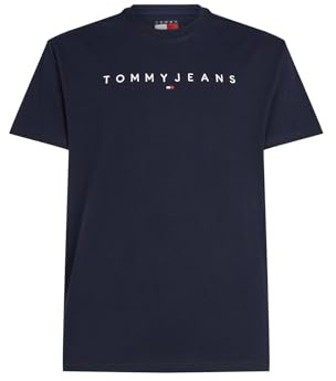 Tommy Jeans TJM Reg Linear Logo Tee EXT Kurzarm-T-Shirt, Herren, Blau (Dark Night Navy), XXL