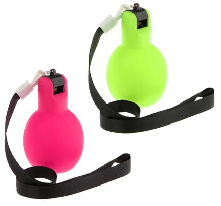 predolo 2 Stück Handpfeifen Sportpfeifen mit Lanyards Manuelle Outdoor Pfeifen für Indoor Outdoor Basketball Walking, Rose Rot Grün