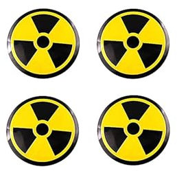 YYGGWL Auto Radkappen Modifikation Der Radnabenabdeckung Aus Metall Mit 56 Mm 65 Mm Gelbem Warnschild Auto-Radnabenetikett Und Radnabenaufkleber Universal Radzierblenden(65mm)
