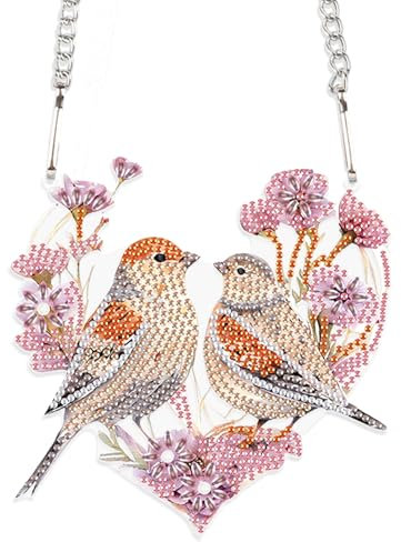 SHEGZHUC Diamond Painting Anhänger Sonnenfänger Ornamente - Stickerei Kreuzstich Diamant Malerei Geschenk für Fenster und Haustür - Vogel Blumen Dekoration zum Aufhängen