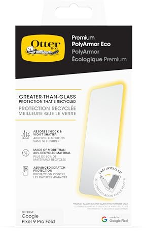 OtterBox Premium PolyArmour Eco Displayschutz für Google Pixel 9 Pro Fold | Ultra starker Schutz vor Brüchen und Kratzern