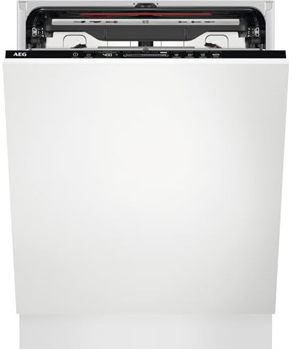 AEG Vollintegrierter Geschirrspüler 60cm, WiFi, Spülmaschine Serie 7000: mit Glasschutz, Energieklasse A-10%, Besteckschublade, Innenbeleuchtung, TimeBeam, 40dB, ComfortRails, 14 MG, FSE7770AP