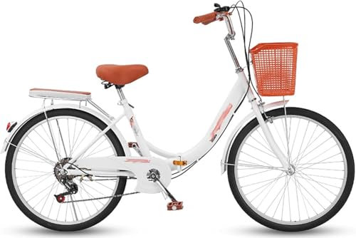 22/24-Zoll-Klapprad für Erwachsene, Männer und Frauen, Vollreifen, Pendeln mit Variabler Geschwindigkeit, Retro-Fahrrad für Studenten,B,24in