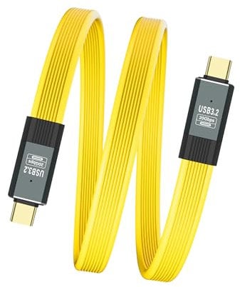 SinLoon Cavo USB C a USB C Cavo di ricarica rapida USB 3.2 Gen 2, supporto ricarica rapida 5A/100W, trasferimento dati 20Gbps, uscita video 8K a 60Hz, compatibile Thunderbolt 3 per -Giallo