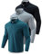 3 Pack: Dry Fit Long Sleeve Polo Shirts for Men, Athletic Collared Golf T-Shirts Performance Tops, Set 2, Large