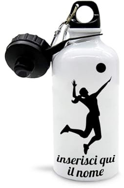 Mr. Gadgets Borraccia personalizzabile con nome vari modelli-Sport- Adulto 500ml (Pallavolo Donna)