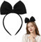 Haarreif Schleife,Haarreif Schwarz für Alice Im Wunderland Kostüm,Haarreifen Damen,Haarbänder Kinder,Headband Schwarze Schleifen Stirnband,Weihnachtsstirnband,für Halloween,Christmas,Karneval,Cosplay