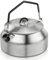 Wasserkessel 1L aus Edelstahl, Teekessel Camping, Campings Wasserkocher, Tragbarer Campingkessel 1000ml für Zuhause, Wasserkessels für Kochen im Freien, Picknick, Wandern, Camping Zubehör(Schwarz)