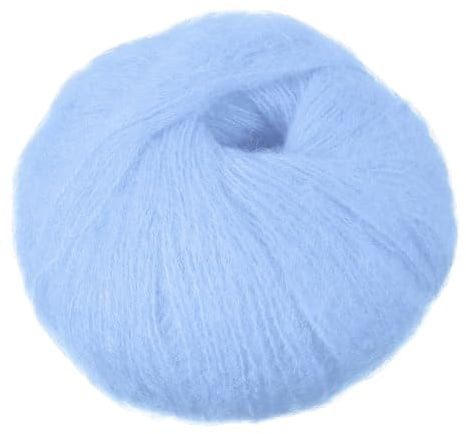 PATIKIL Mohair Garn Weiches Garn Mohair Flauschiges Fell Feines Flauschiges Dünn Für Häkeln Stricken Pullover Schal Hut Bastelteppich Decke Hellblau