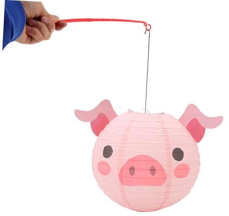 DOITOOL Cartoon Tier Papierlaterne Schweinchen 9.84X9.84X7.09In Kinder Bastelset Kindergarten Party Dekoration Hängende Laterne Kreative Tierdeko