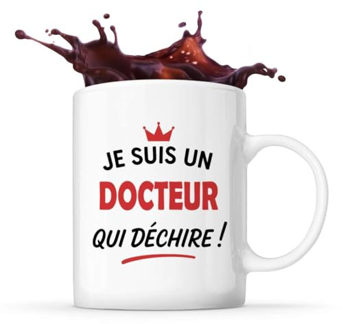 Tasse d'un Docteur qui déchire 2- Mug - Idée Tasse Personnalisable Cadeau Anniversaire Fête Original Famille Travail Départ Collègue Retraite Noël.