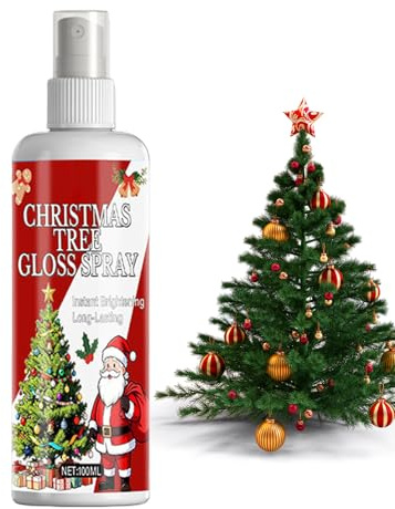 Pflanzenglanz, 100 ml Baumreinigungsmittel, Weihnachtsbaum-Glanzspray mit langanhaltendem Glanz, perfekt für Kugelkiefern, Weihnachtskränze, Winterfestdekorationen, Zuhause, Außendekorationen, Geschäf
