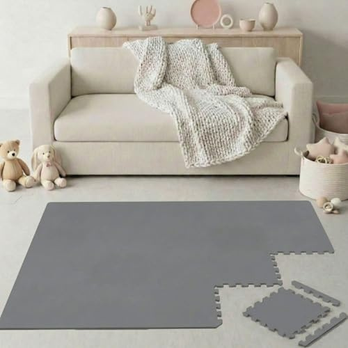 LittleTom Spielmatte Baby Puzzlematte mit Rand - 18 Teile je 30x30 cm Krabbelmatte 180x90 cm Bodenmatte Kinder - Puzzle Teppich Kinderzimmer - Eva Schaumstoff Bodenschutzmatte Spielteppich - BPA-frei