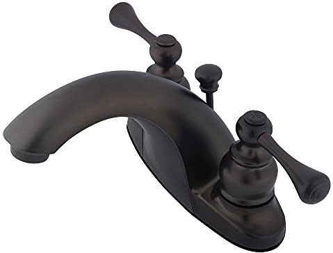 Kingston Brass KB7645BL English Country 4-Inch Centerset Lavatory Faucet with Buckingham Handle, Oil Rubbed Bronze