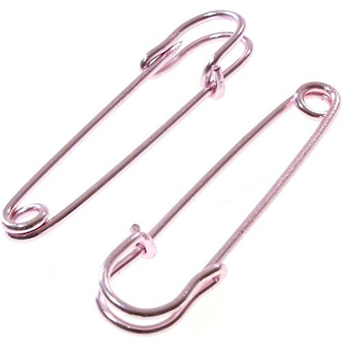 Accessoires création Broche épingle à nourrice création Bijoux 70mm 5 pièces Rose