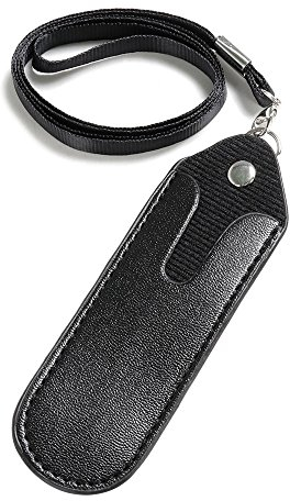TRIXES Porta Sigaretta Elettronica - Porta E-Shisha - Nero - Cordino con Astuccio - Custodia in Finta Pelle con Laccetto