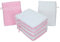 Betz 10 Stück Waschhandschuhe Palermo 100% Baumwolle Waschlappen Set Größe 16x21 cm Farbe weiß und rosé