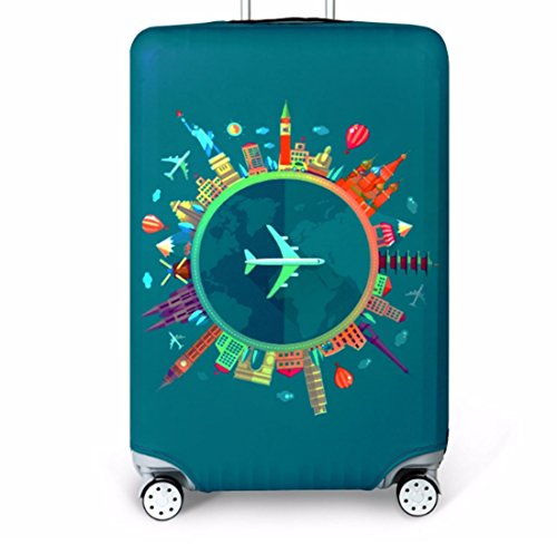 YianBestja Elastique Housse De Valise Luggage Cover pour 18-32 Pouce Valise, Protection De Valise Housse Bagage Voyager Protecteur Couverture (Voyage, XL (29-32 inch Luggage Case))