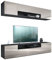 Vladon Wohnwand Mogan, Schwarz matt/Sandgrau Hochglanz - Moderne Anbauwand bestehend aus 2 TV-Boards (181 x 147 x 35 cm)