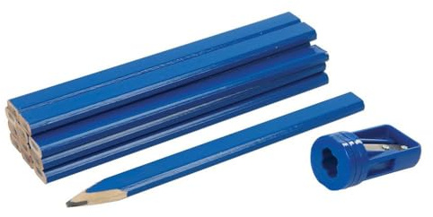 Silverline 250227 Carpenters Builders Pencils 13pc Joiners + Sharpener,blue,1 x 3 millimetres