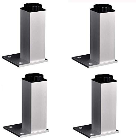 WaiMin Pieds de meuble carrés en aluminium (Un paquet de quatre, Size : 25cm)
