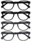 OPULIZE Pop 4 Pacco Retrò Giro Liscio Nero Opaco Grigio Uomo Donna Occhiali Da Lettura Cerniere Molla RRRR2-1177 +1,00