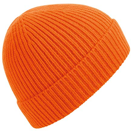 Beechfield Engineered Knit Ribbed Beanie Orange One Size