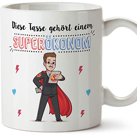 MUGFFINS Tasse/Becher Ökonom (Superhelden) - Lustige und Originelle Wirtschaft Geschenke