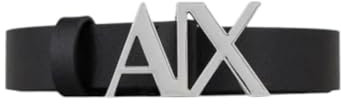 AX Armani Exchange Damen Belt Gürtel, schwarz, 80 cm